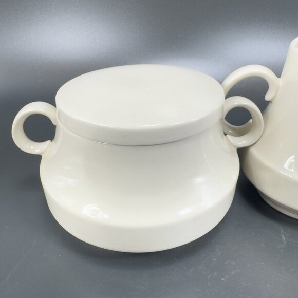 Lord Nelson Ware Tan Fine Porcelain Sugar And Creamer Set Kitchenware Vintage - Picture 3 of 16